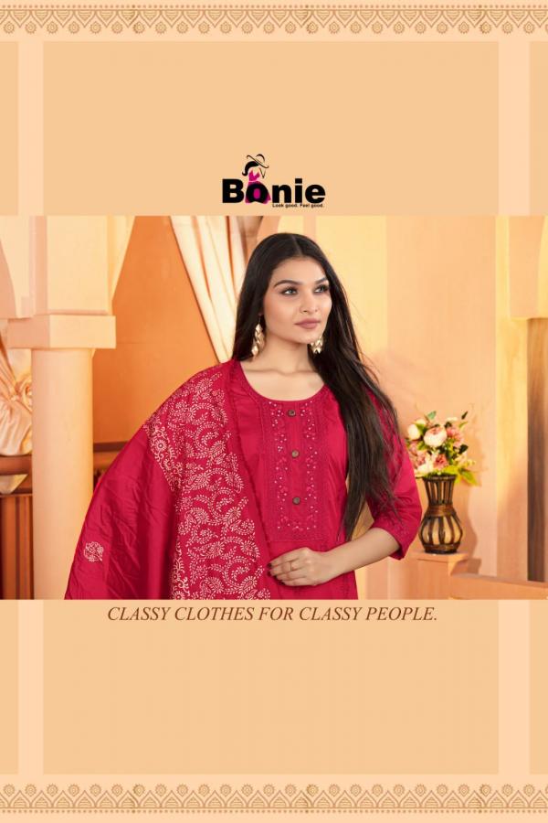 Bonie Flora 4 Stylish Kurti With Bottom Dupatta Collection